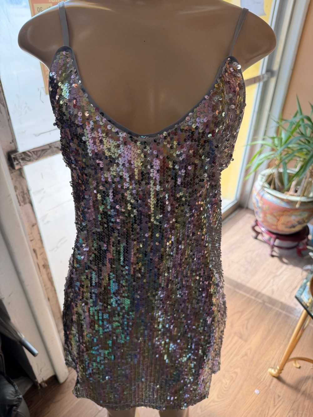 Sequin Slip‎ Dress - Iridescent Lavender